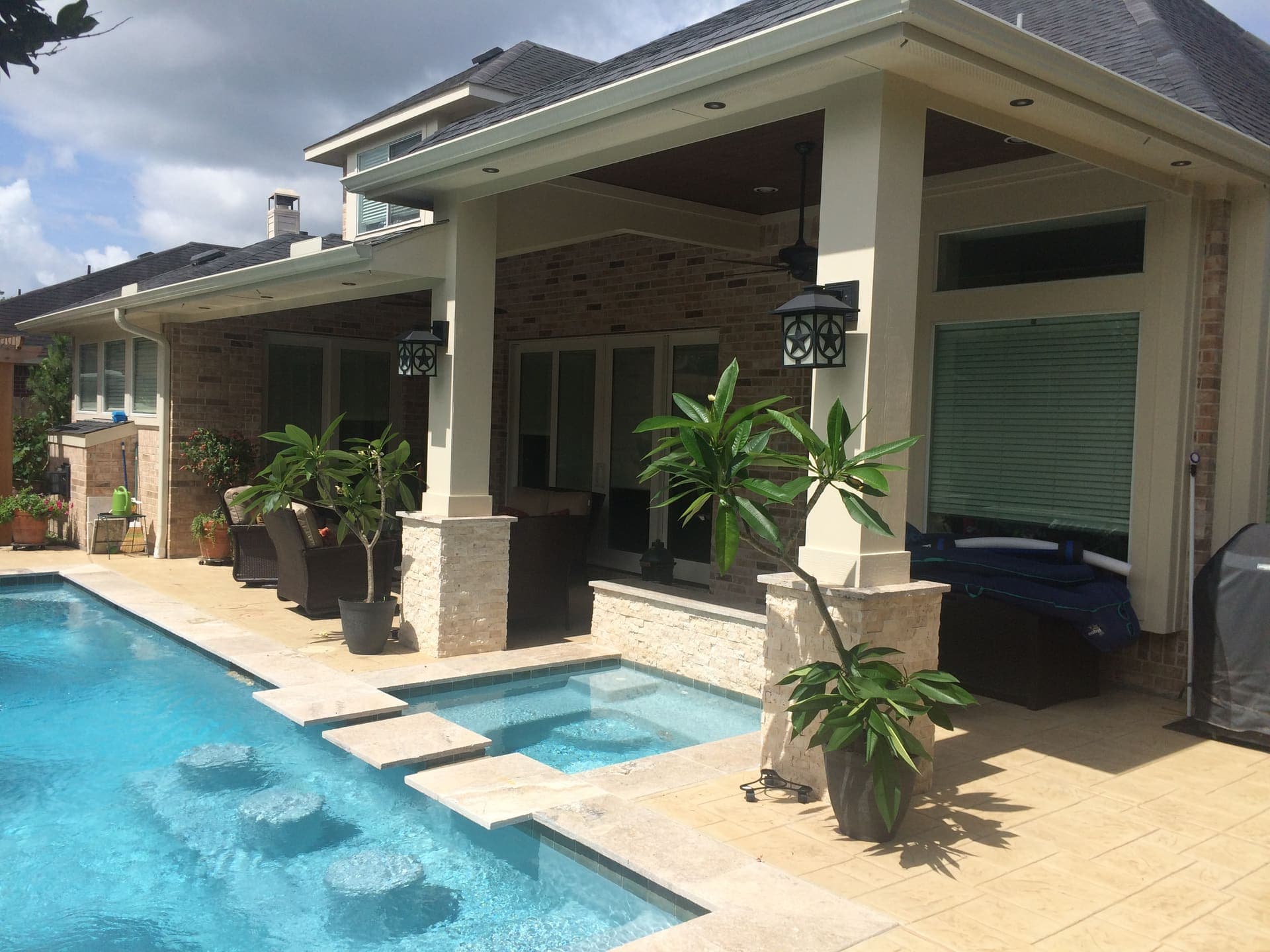 Twilight custom pool estate build by Houston Cool Pools