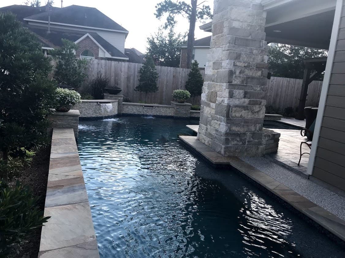 Sunset over a Houston Cool Pools backyard build