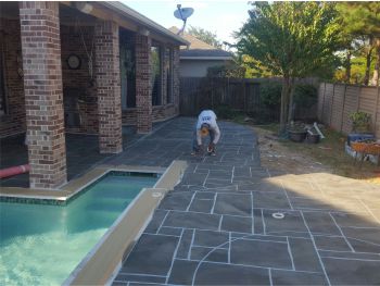 Completed swimming pool with equipment running for its initial start-up week