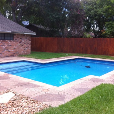 Geometric pool by Houston Cool Pools - L-shaped pool with straight edges
